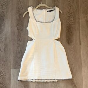 Zara White Textured Mini Dress